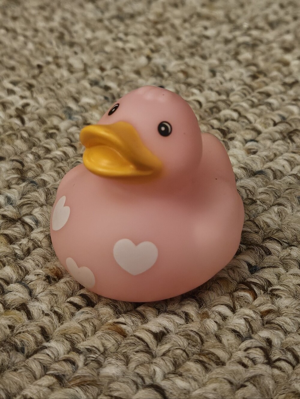 Light Pink White Hearts Valentine's Day Rubber Duck